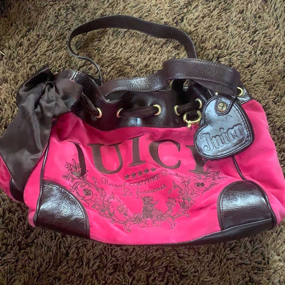 JUICY COUTURE pink and brown purse